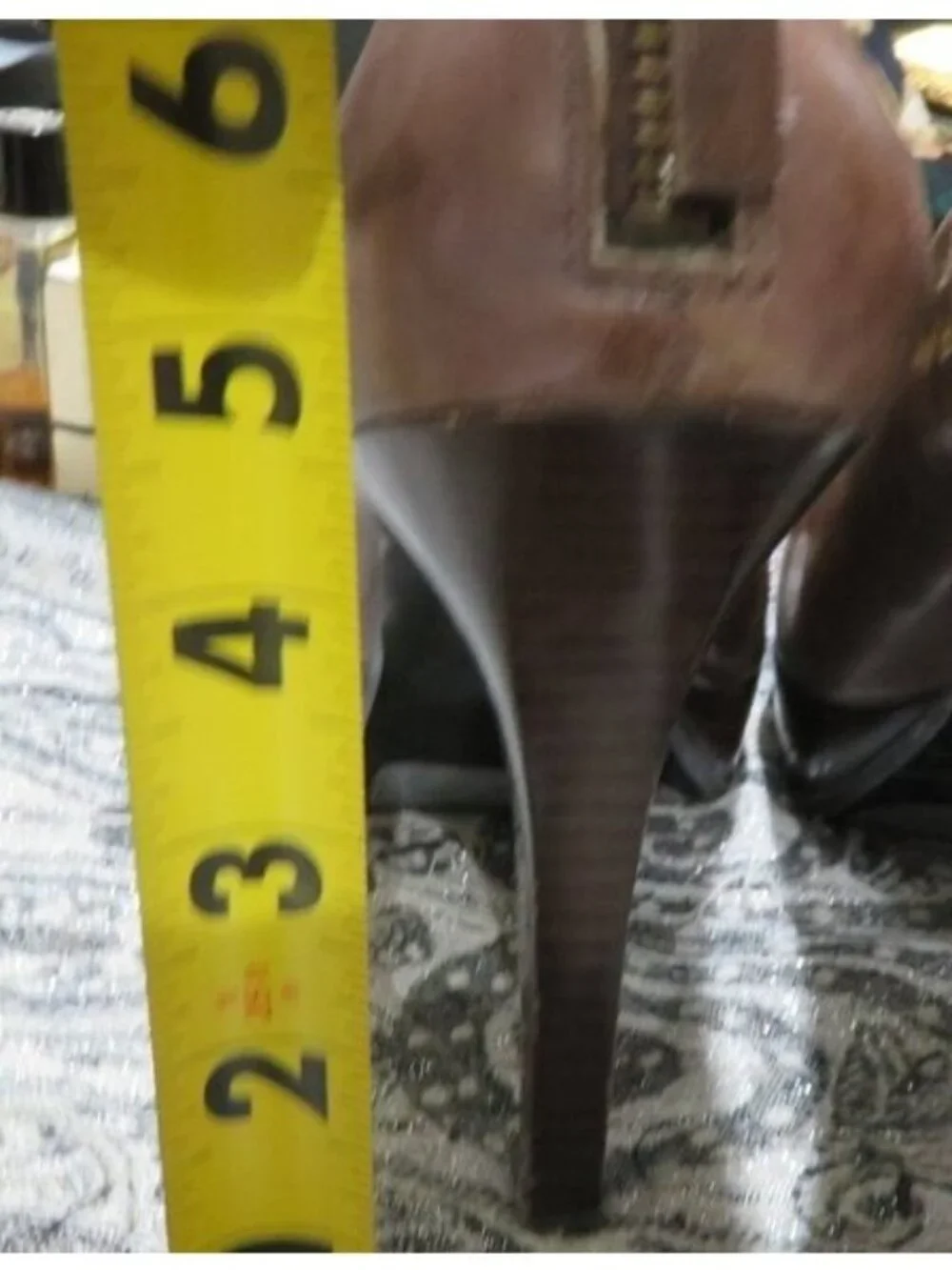 Nine West Brown Vegan Leather Platform Booties Ankle Boots Heels Stilettos 10